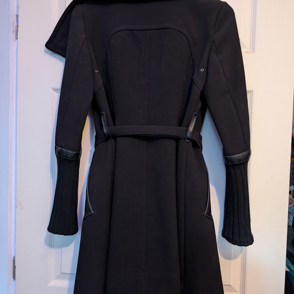 RUDSAK Black Trench Coat with Leather Accents - Picture 2 of 3